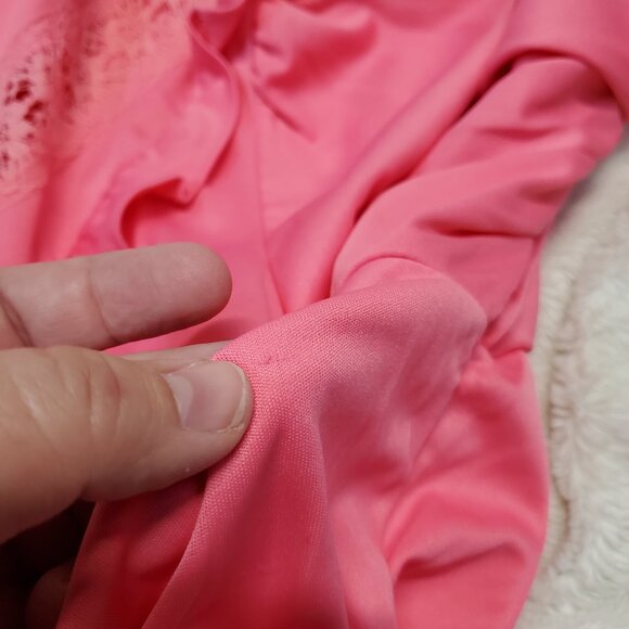 Vintage Prairie Pink Ruffle Edwardian Romantic Grandmacore Lace Blouse 38 Large - Picture 6 of 10